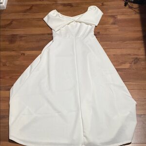 Elegant White Off-Shoulder Dress